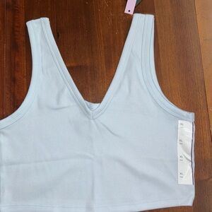 Bundle of 2 Light Blue Ribbed V-Neck Tank Top